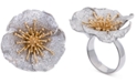 Giani Bernini Two-Tone Hibiscus Flower Statement Ring, Created for Macy's